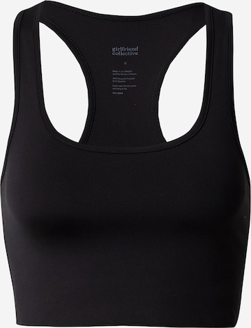 Girlfriend Collective Bustier Sport-BH 'PALOMA' in Schwarz: predná strana