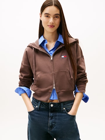 Giacca di felpa di Tommy Jeans in marrone: frontale