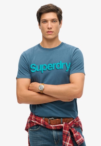 Superdry Tričko 'Classic' – modrá: přední strana