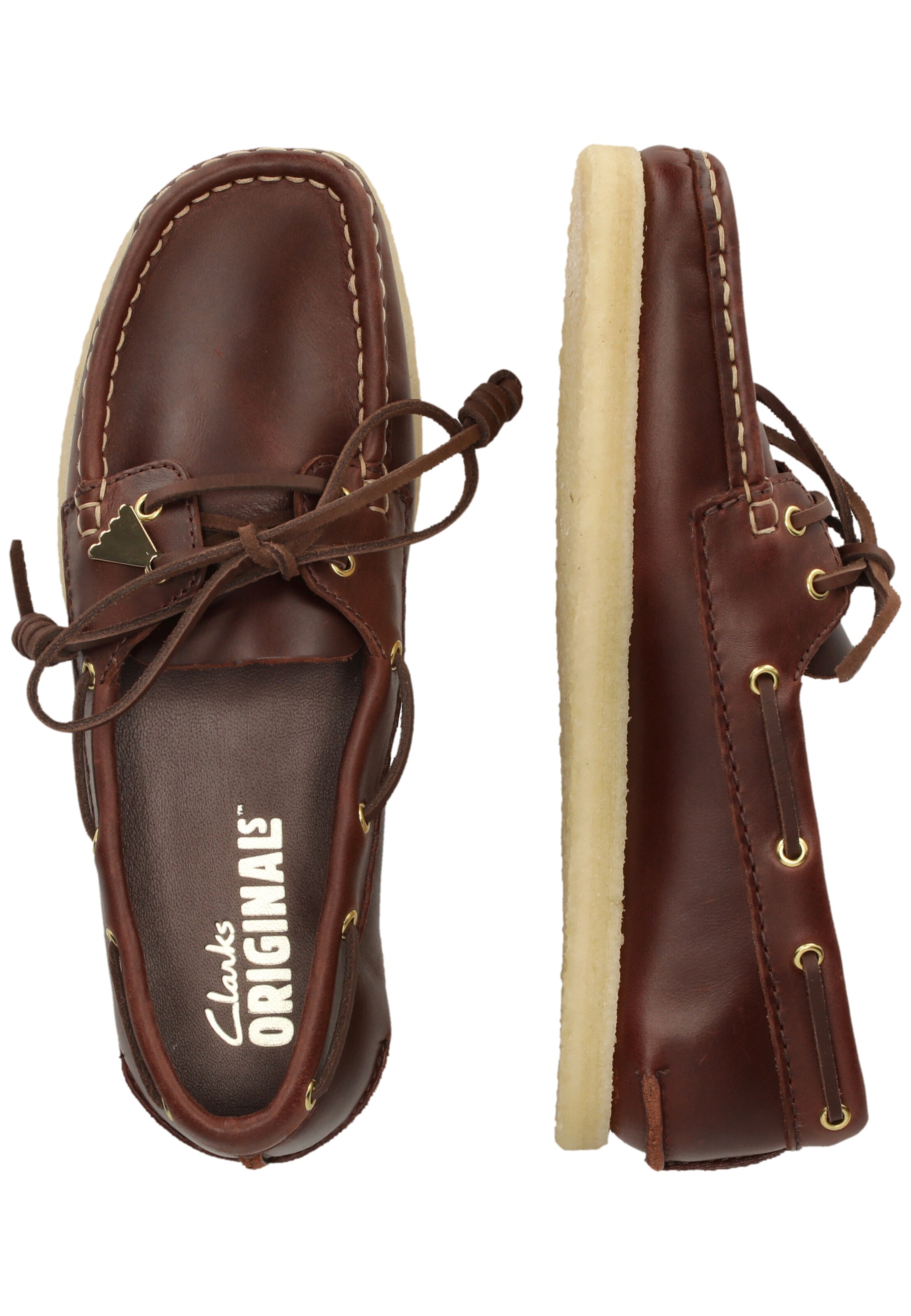 CLARKS Lace-up shoe 'Godney Boat' in Brown