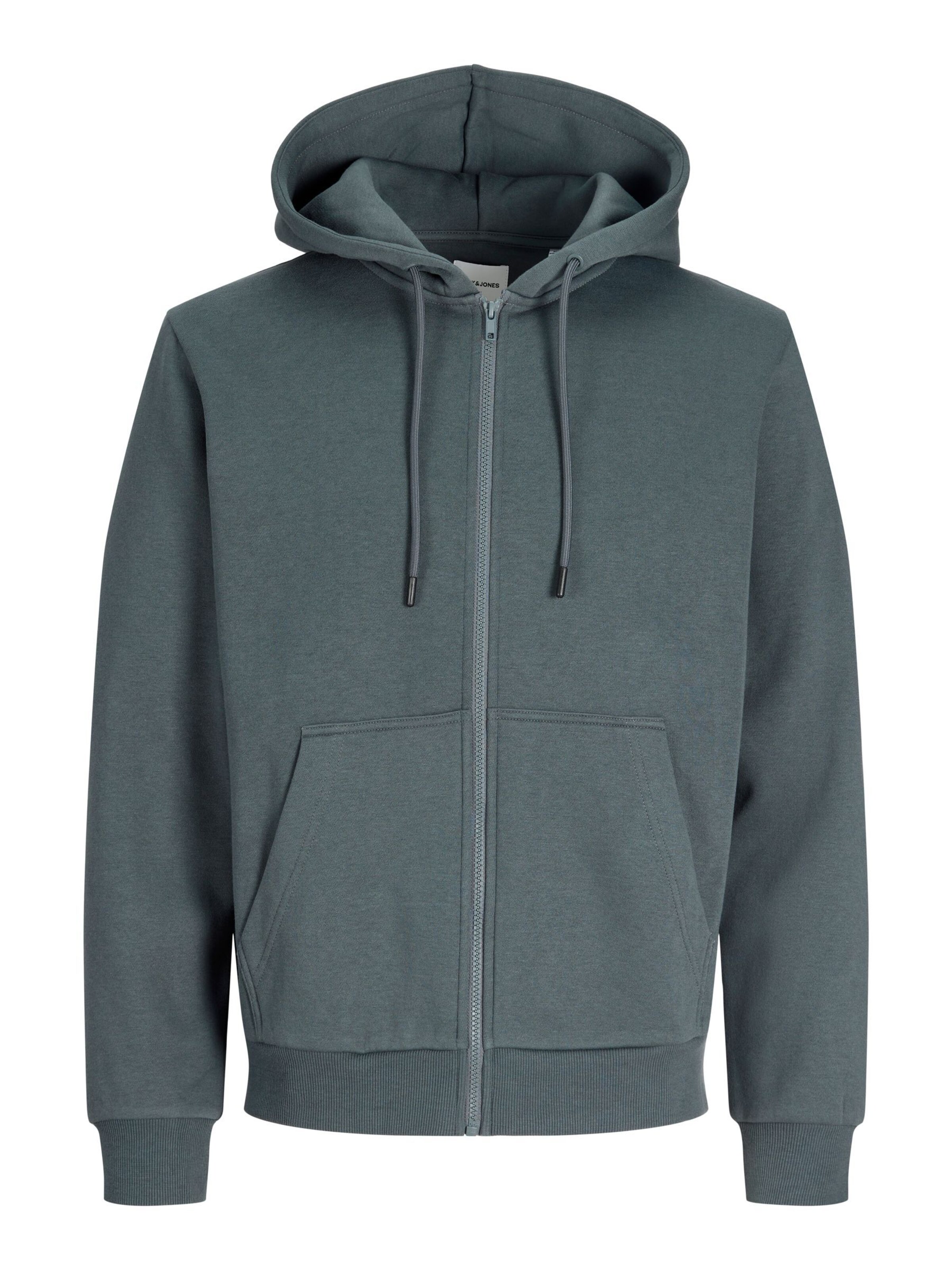 Jack & Jones Plus Sweatjacke in Grau: Vorderseite