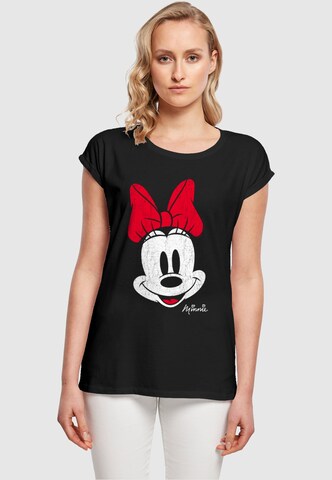 ABSOLUTE CULT Shirt 'Mickey Mouse - Minnie Beaten Face' in Zwart: voorkant