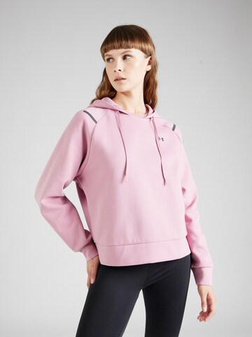 UNDER ARMOUR Sportief sweatshirt 'Unstoppable' in Roze: voorkant