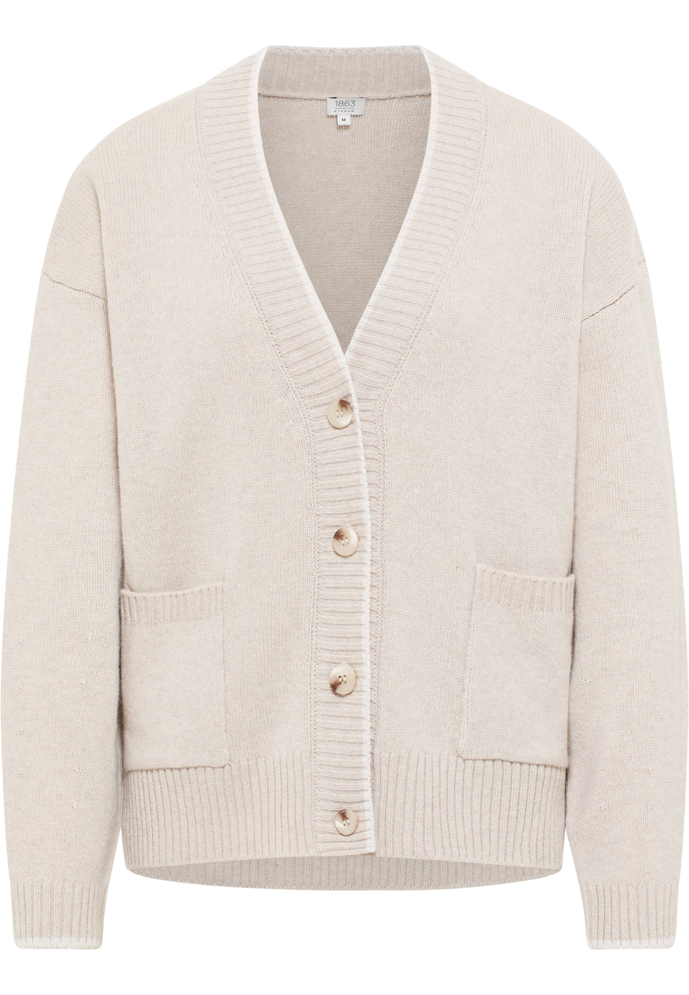 ETERNA Gebreid vest in Beige: voorkant