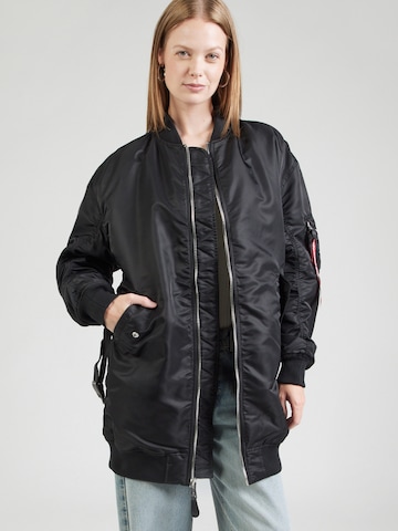 Palton de primăvară-toamnă 'MA-1' de la ALPHA INDUSTRIES pe negru: față