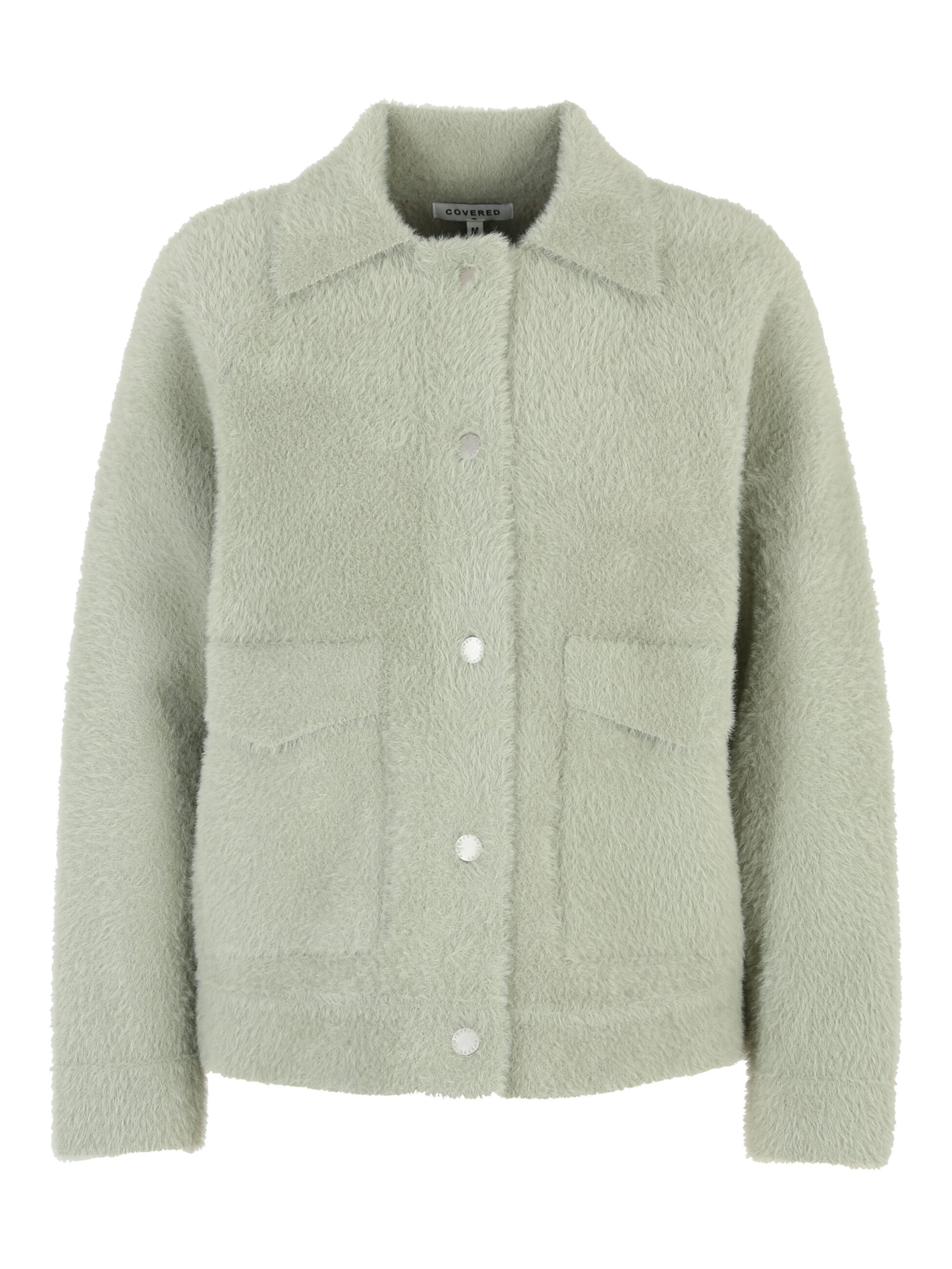 Covered Strickjacke 'Paris' in Grün: Vorderseite