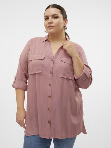 Vero Moda Curve Bluse 'BUMPY ' i pink