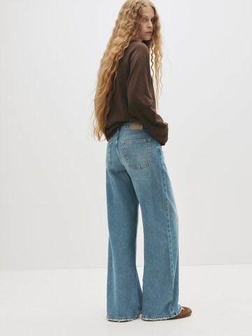 Wide Leg Jean Pull&Bear en bleu