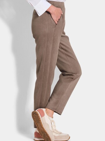 Coupe slim Pantalon 'Louisa' Goldner en marron