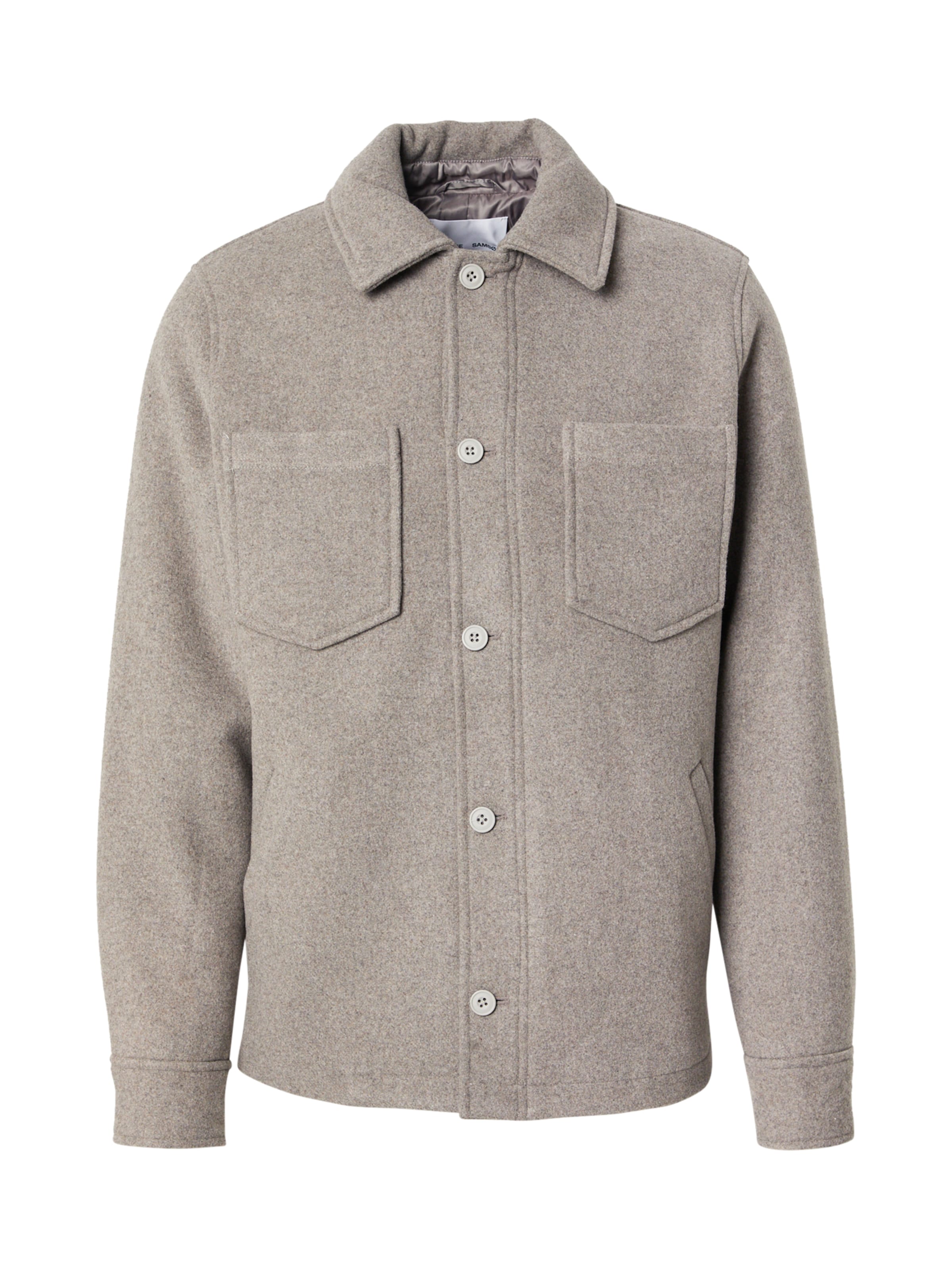 pelēks Samsøe Samsøe Starpsezonu jaka 'PALLY': no priekšpuses