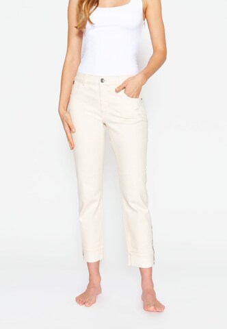 ÆNGELS Regular Straight-Leg Jeans in Beige: predná strana