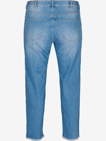 Zizzi Tapered Jeans 'STRAIGHT' in Blauw