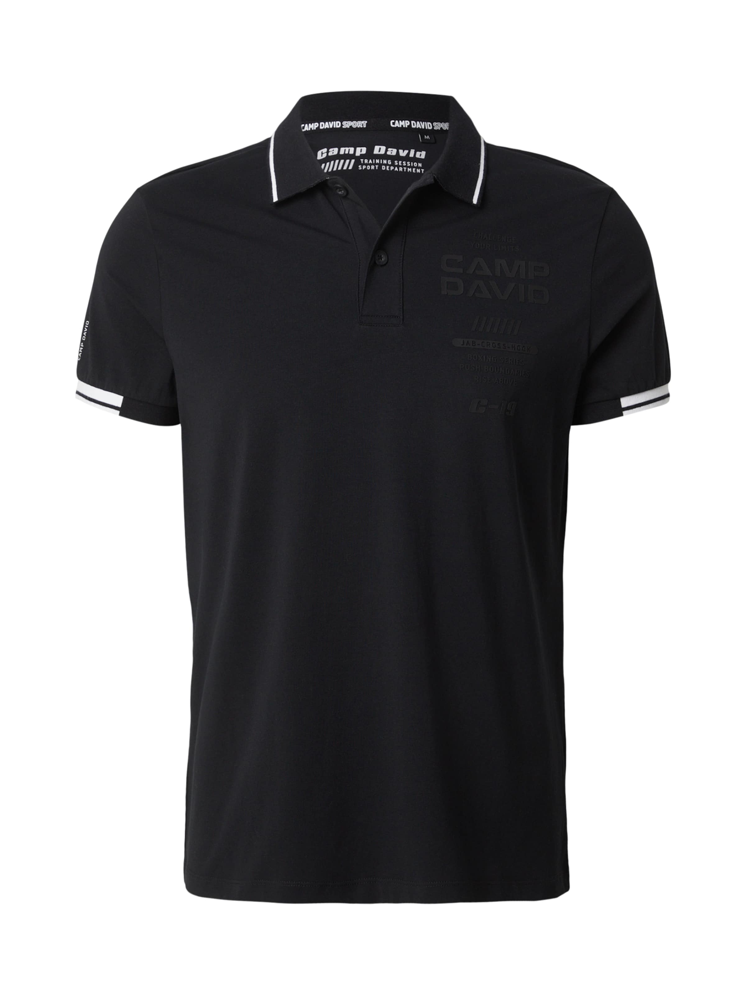 T-Shirt CAMP DAVID en noir : devant