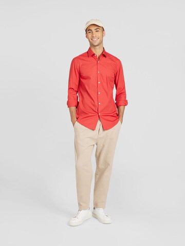 HUGO - Slim Fit Camisa 'Jenno' em vermelho