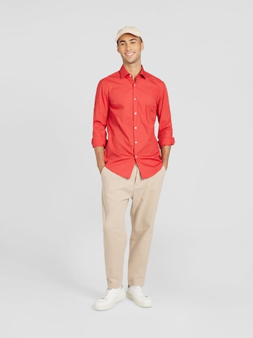 HUGO Red Slim fit Overhemd 'Jenno' in Rood