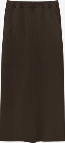 Pull&Bear Spódnica w kolorze brązowy: przód