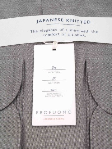 Profuomo Slim fit Button Up Shirt 'Japanese Knitted' in Brown