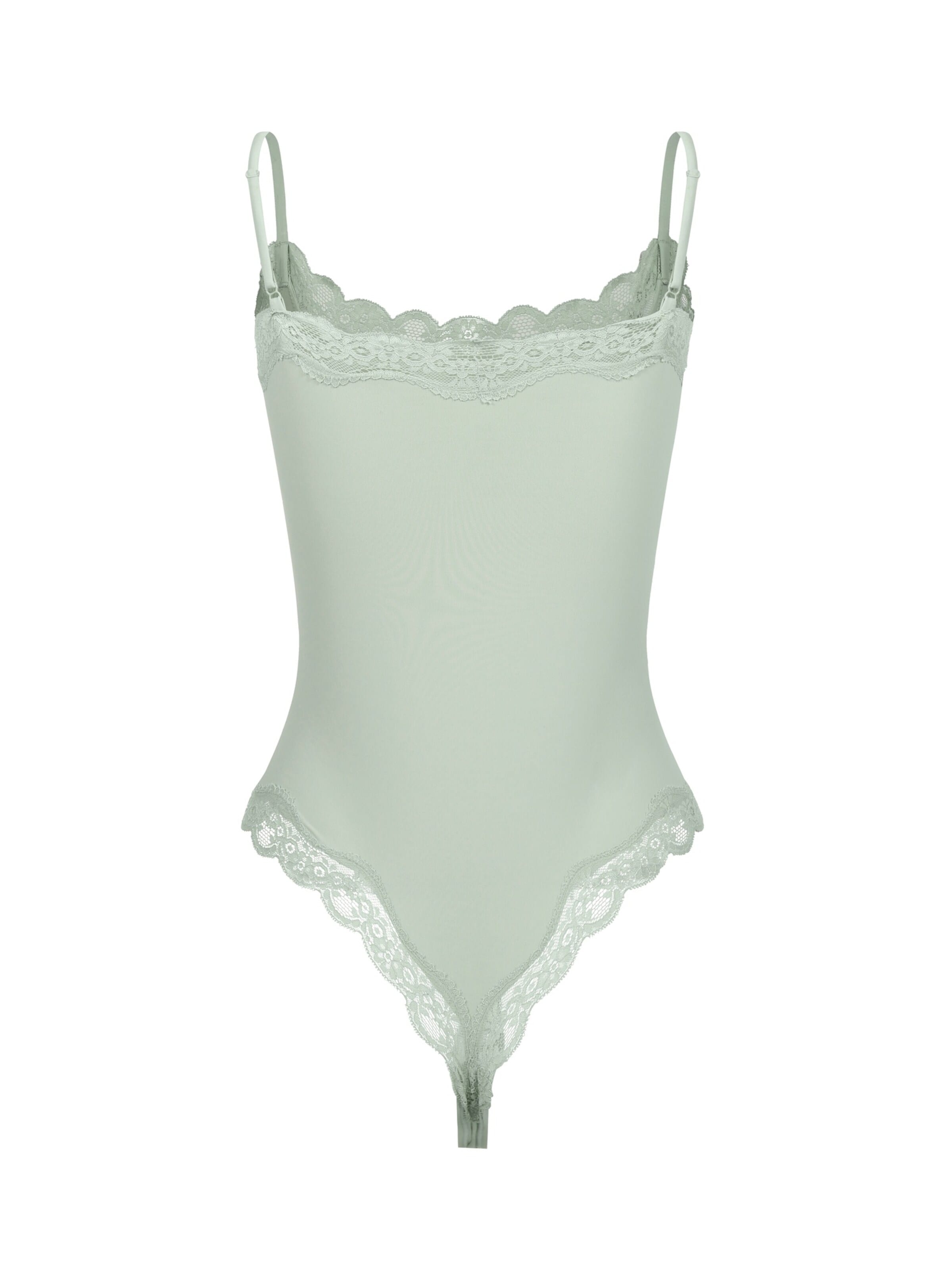 cfab (formerly creamy fabrics) Body 'Bodysuit String mit Lace' i grön