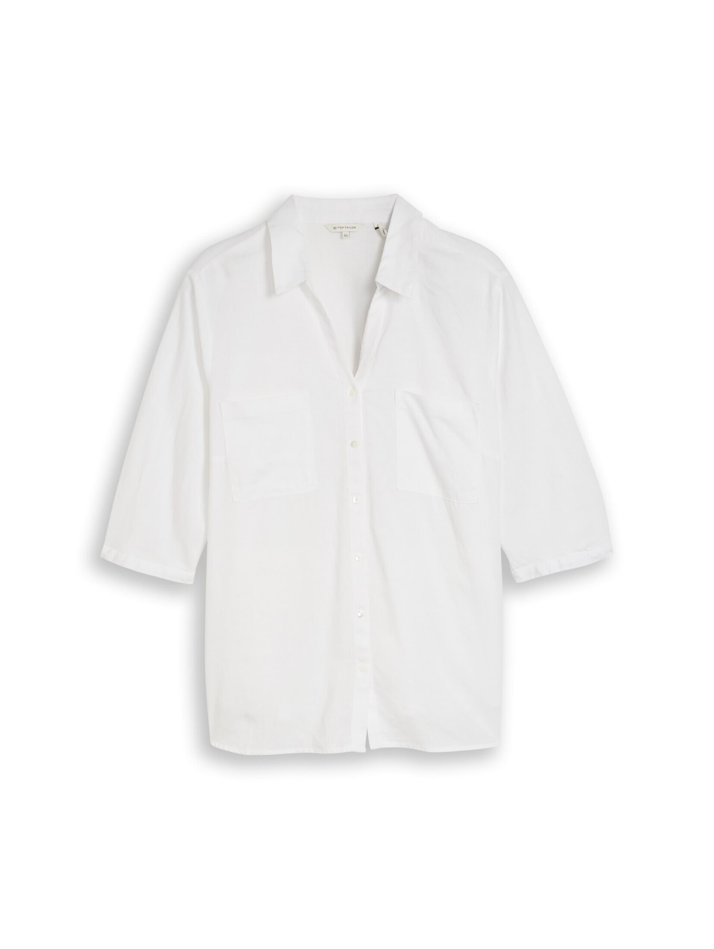 Tom Tailor Women + Blouse in Wit: voorkant