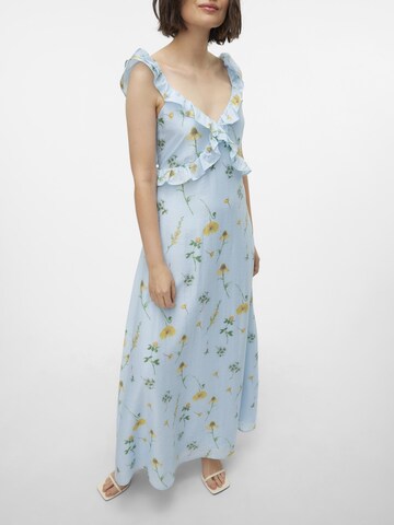 VERO MODA Jurk 'MADELEINE' in Blauw: voorkant