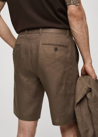 MANGO MAN Regular Pants 'Carp' in Brown