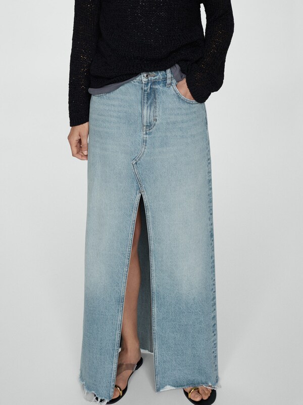 MANGO Skirt 'Amaia' in Blue Denim