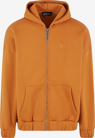 Dropsize Zip-Up Hoodie in Orange: front