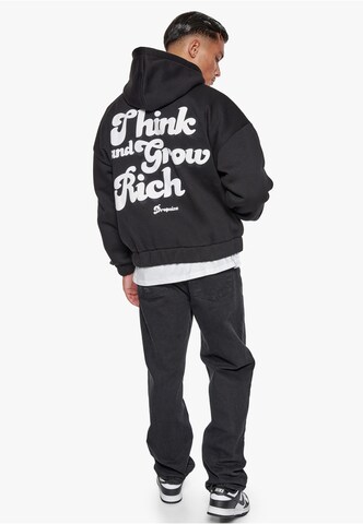 Dropsize Zip-Up Hoodie 'Heavy Grow Rich' in Black