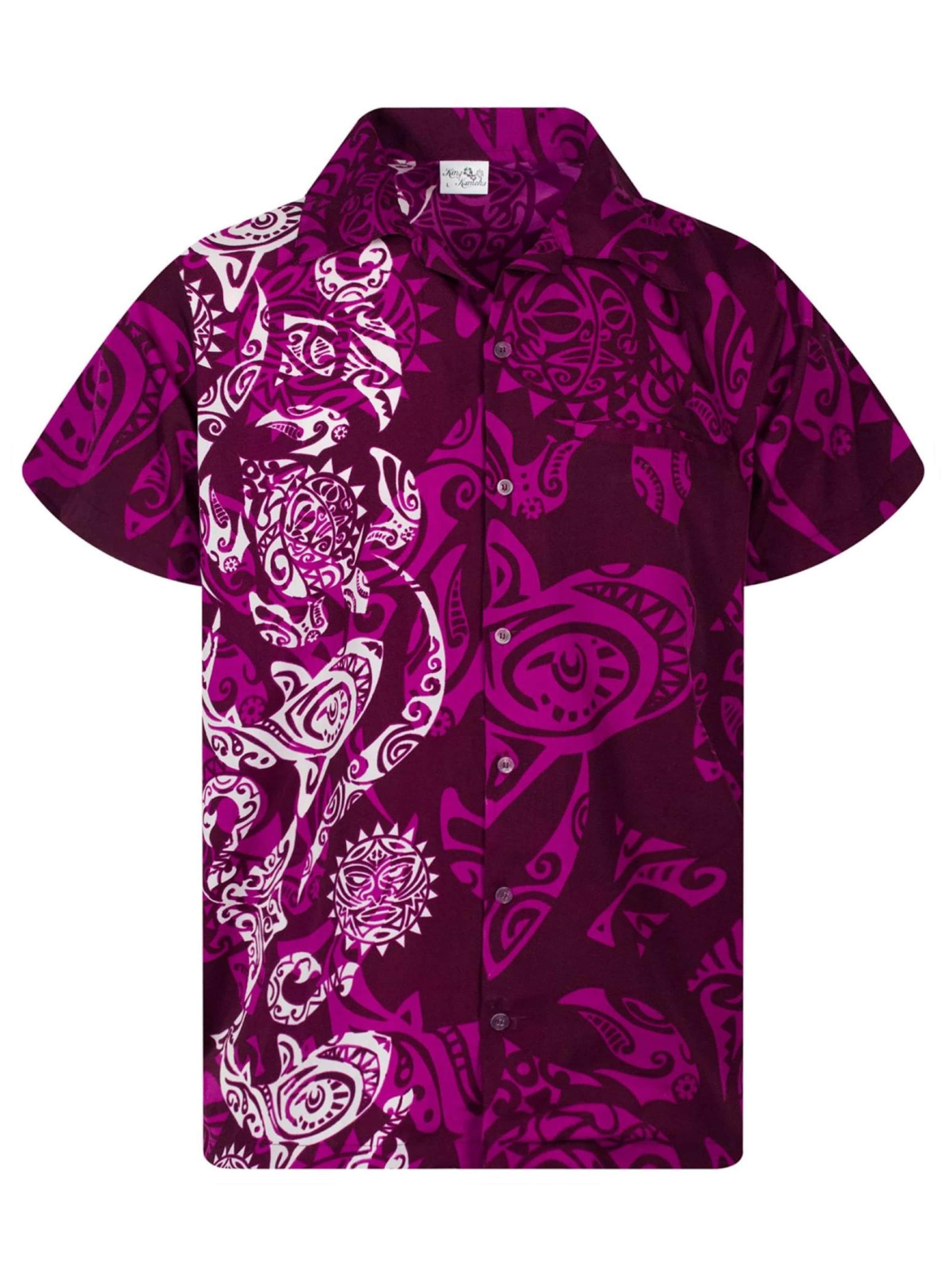 King Kameha Shirt 'Maori Wedding' in Lila: voorkant