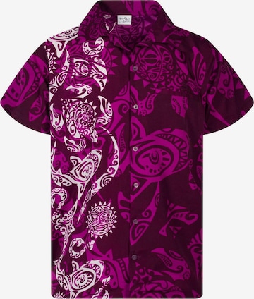 King Kameha Shirt 'Maori Wedding' in Lila: voorkant