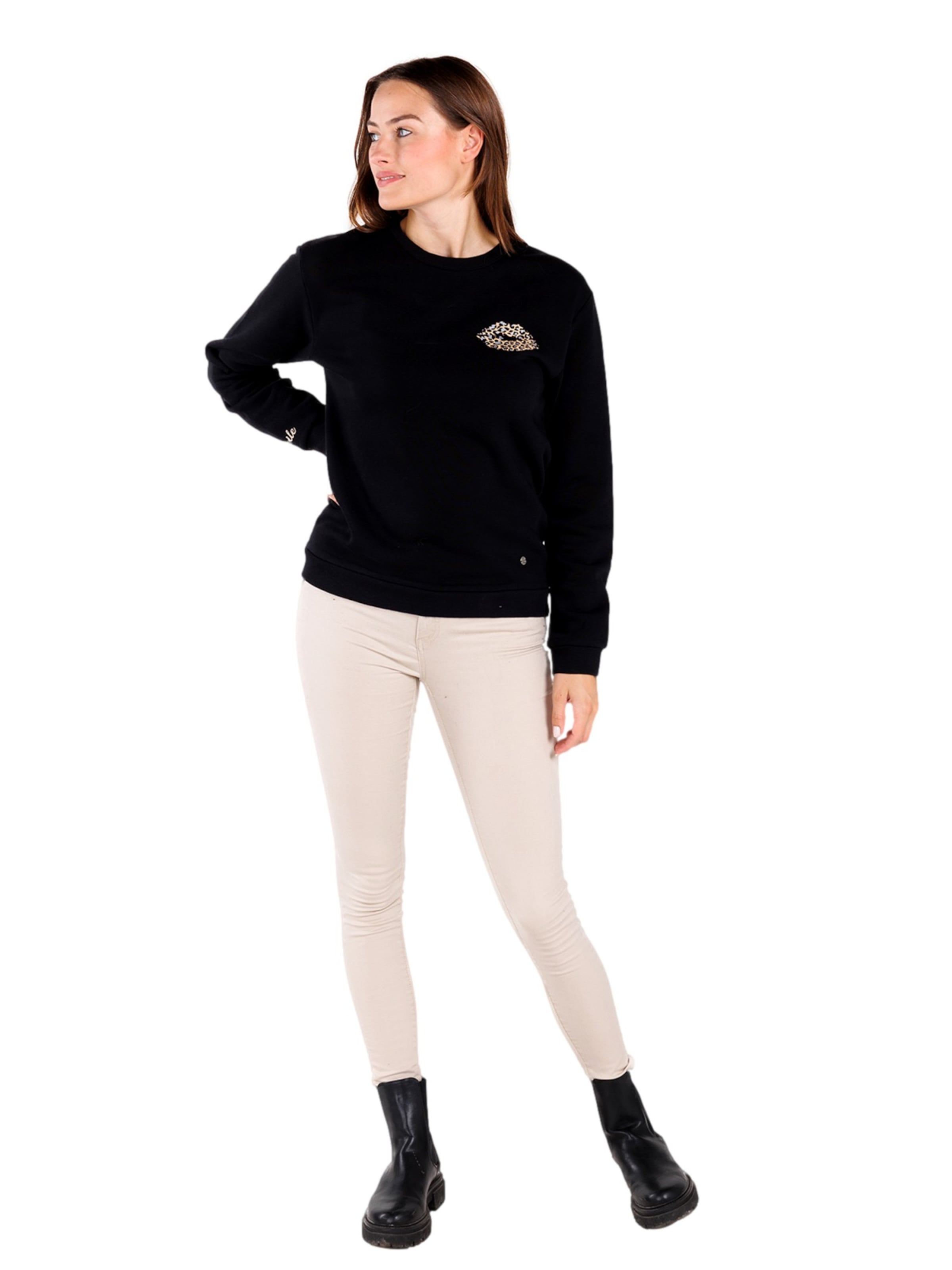 Key Largo Sweatshirt 'KISS' in Zwart