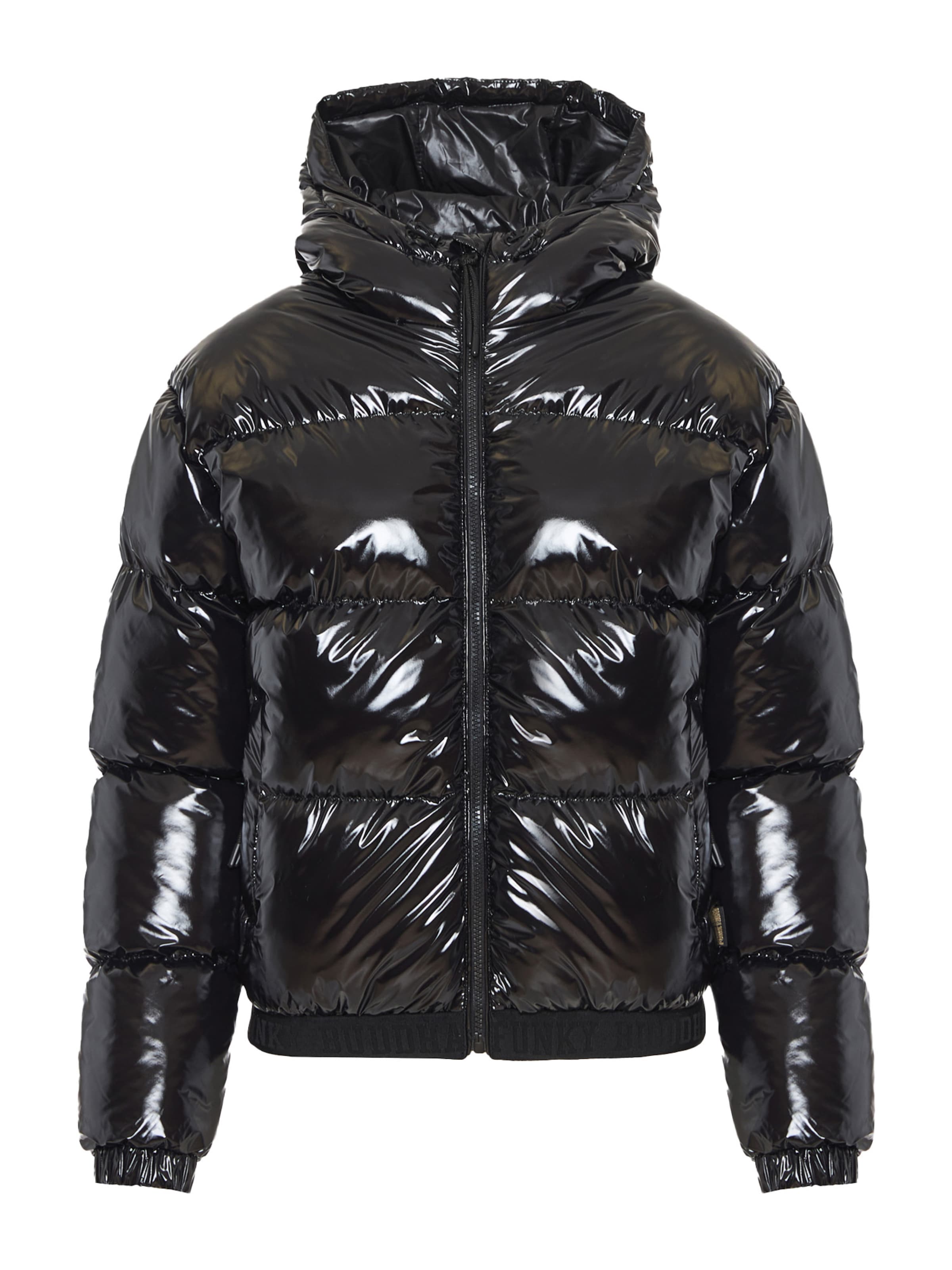 Funky Buddha Winterjacke in Schwarz: Vorderseite
