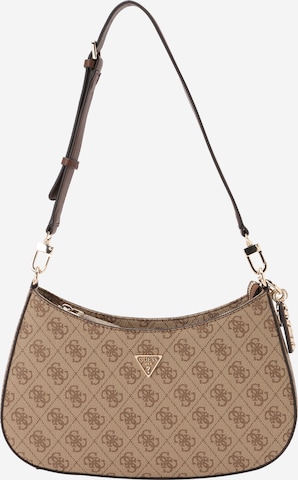 Sac bandoulière 'NOELLE II TOP ZIP SHOULDER BAG' GUESS en marron : devant