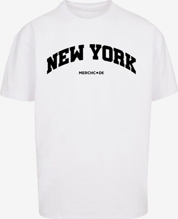 Merchcode Shirt 'New York' in Wit: voorkant