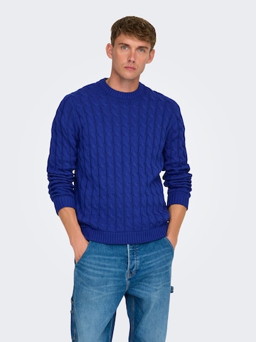 Only & Sons Trui 'ONSKicker' in Blauw: voorkant