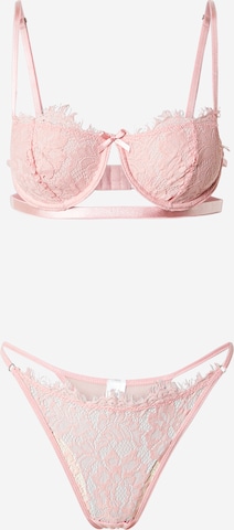 Trendyol - Balconette Conjuntos de lingerie em rosa: frente