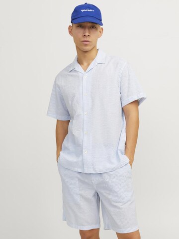 JACK & JONES - Ajuste confortable Camisa 'Easter Palma' en azul