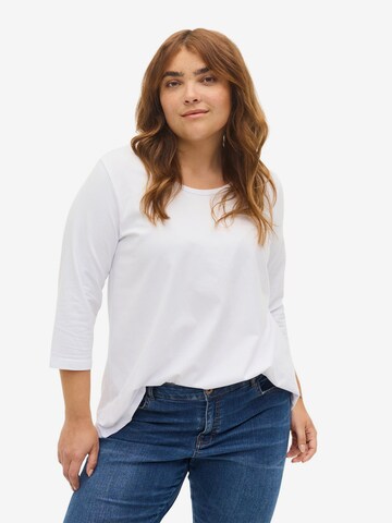 T-shirt Zizzi en blanc : devant