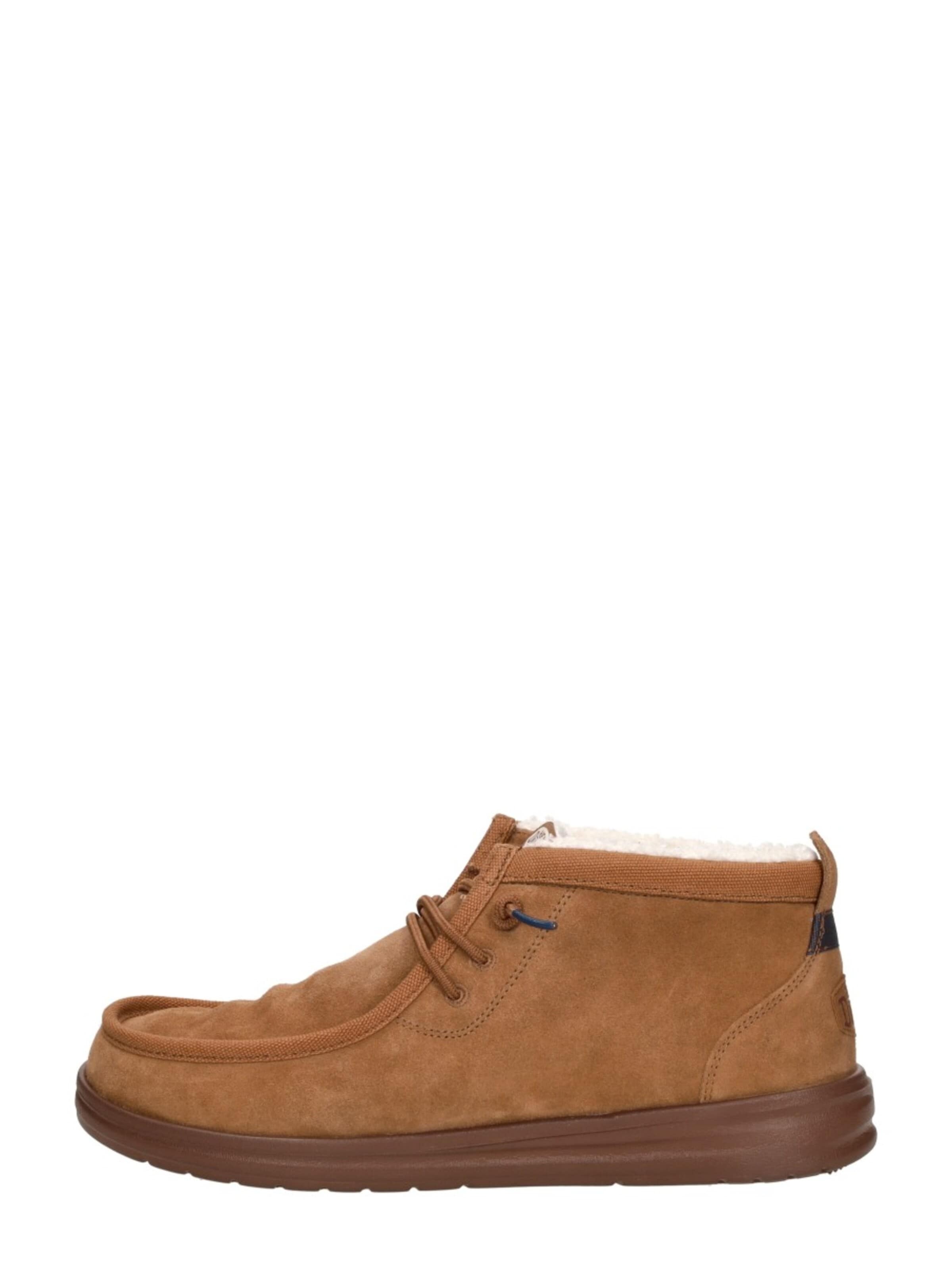 HEY DUDE Lace-up boot 'Wally Mid' in Brown: front
