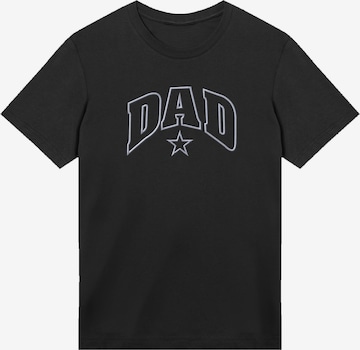 F4NT4STIC T-Shirt 'Dad Stern Vatertag College' in Schwarz: Vorderseite