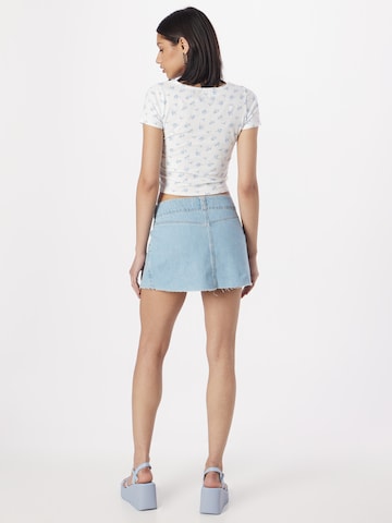 Fustă 'APAC DENIM LR MICRO PLEATED MINI' de la HOLLISTER pe albastru