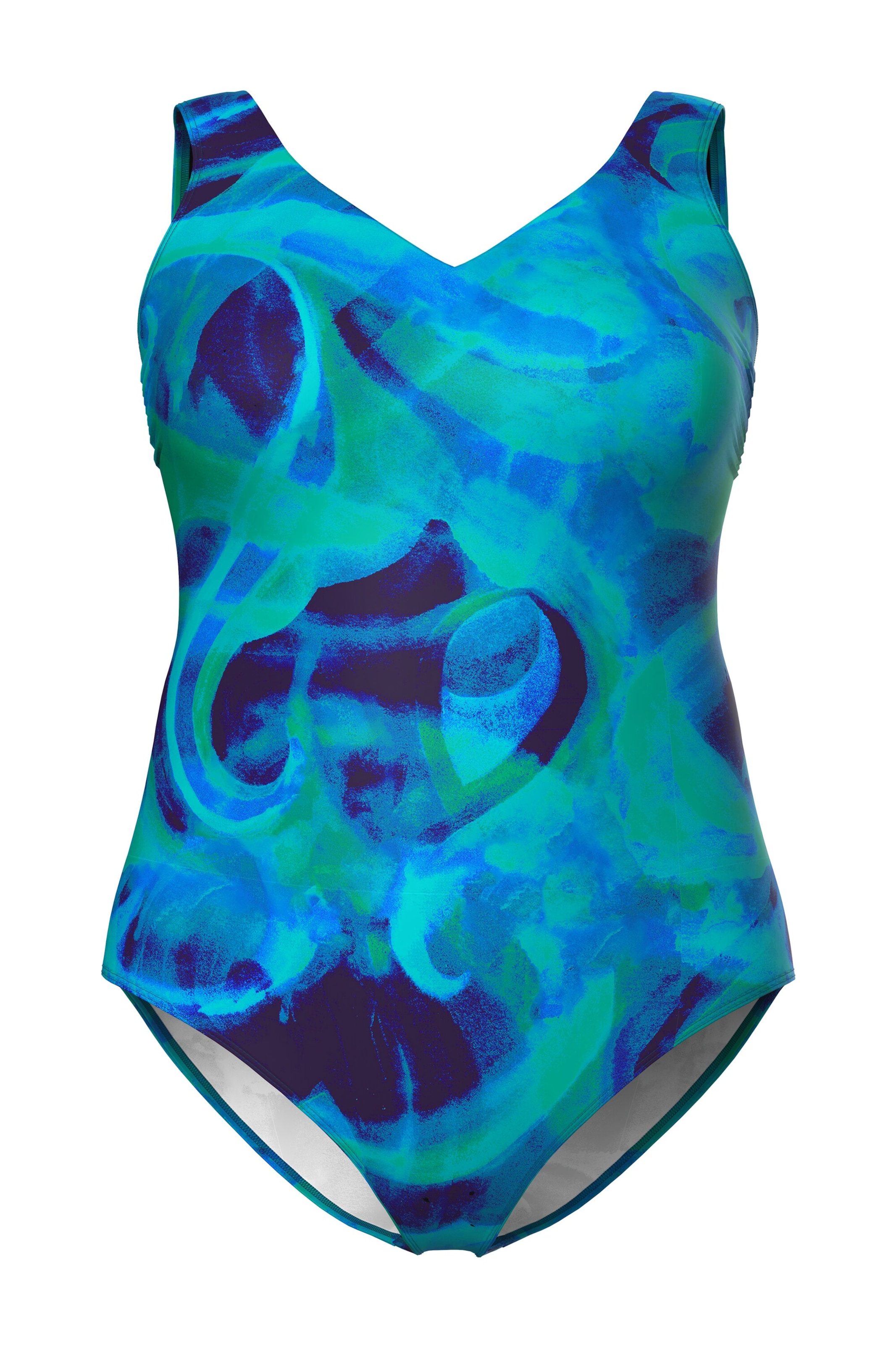 Ulla Popken Bralette Swimsuit 'Alice' in Blue: front