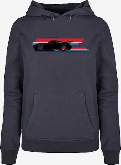 ABSOLUTE CULT Sweatshirt 'Cars - Jackson Storm Stripes' in blau / navy / rot / schwarz, Produktansicht