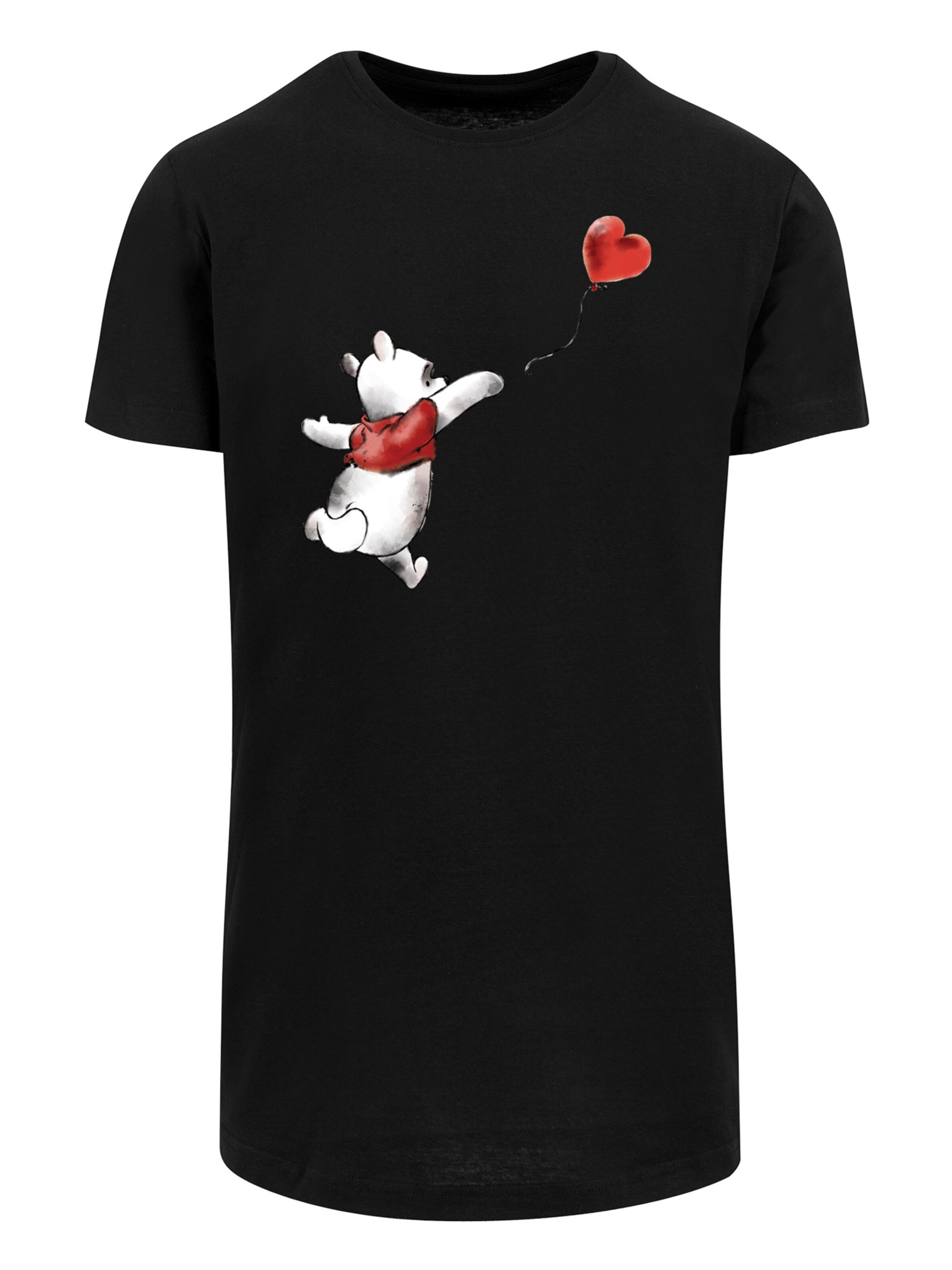 T-Shirt 'Disney Winnie The Pooh Winnie & Balloon' F4NT4STIC en noir : devant
