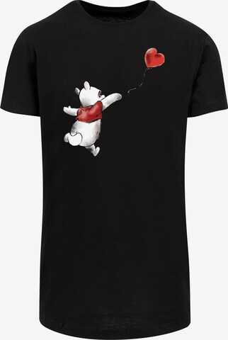 F4NT4STIC Shirt 'Disney Winnie The Pooh Winnie & Balloon' in Zwart: voorkant