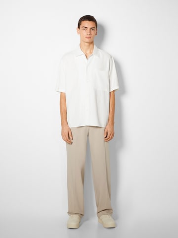 Bershka Comfort fit Button Up Shirt in White