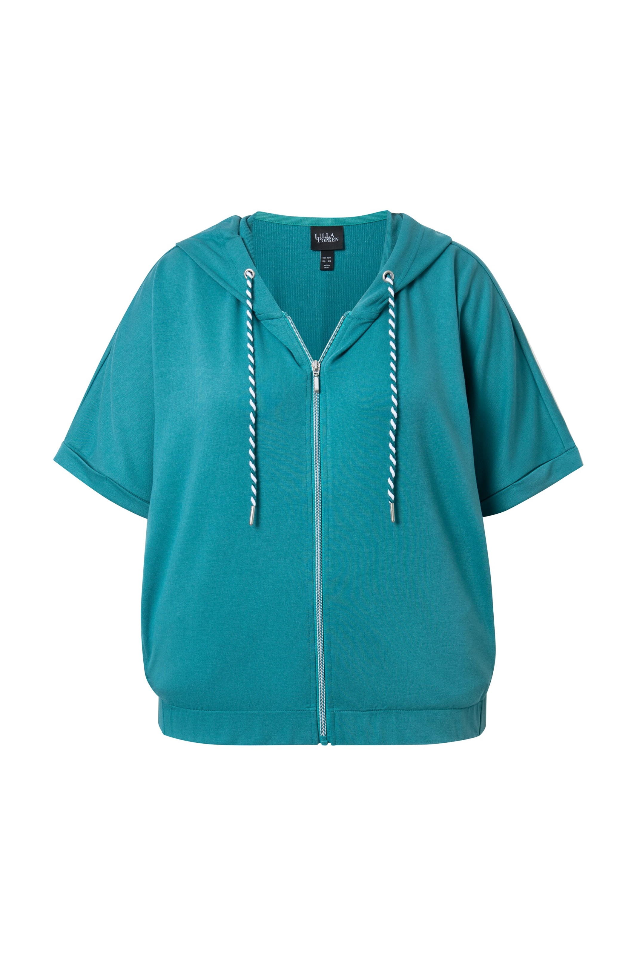 Ulla Popken Sweatvest in Blauw: voorkant