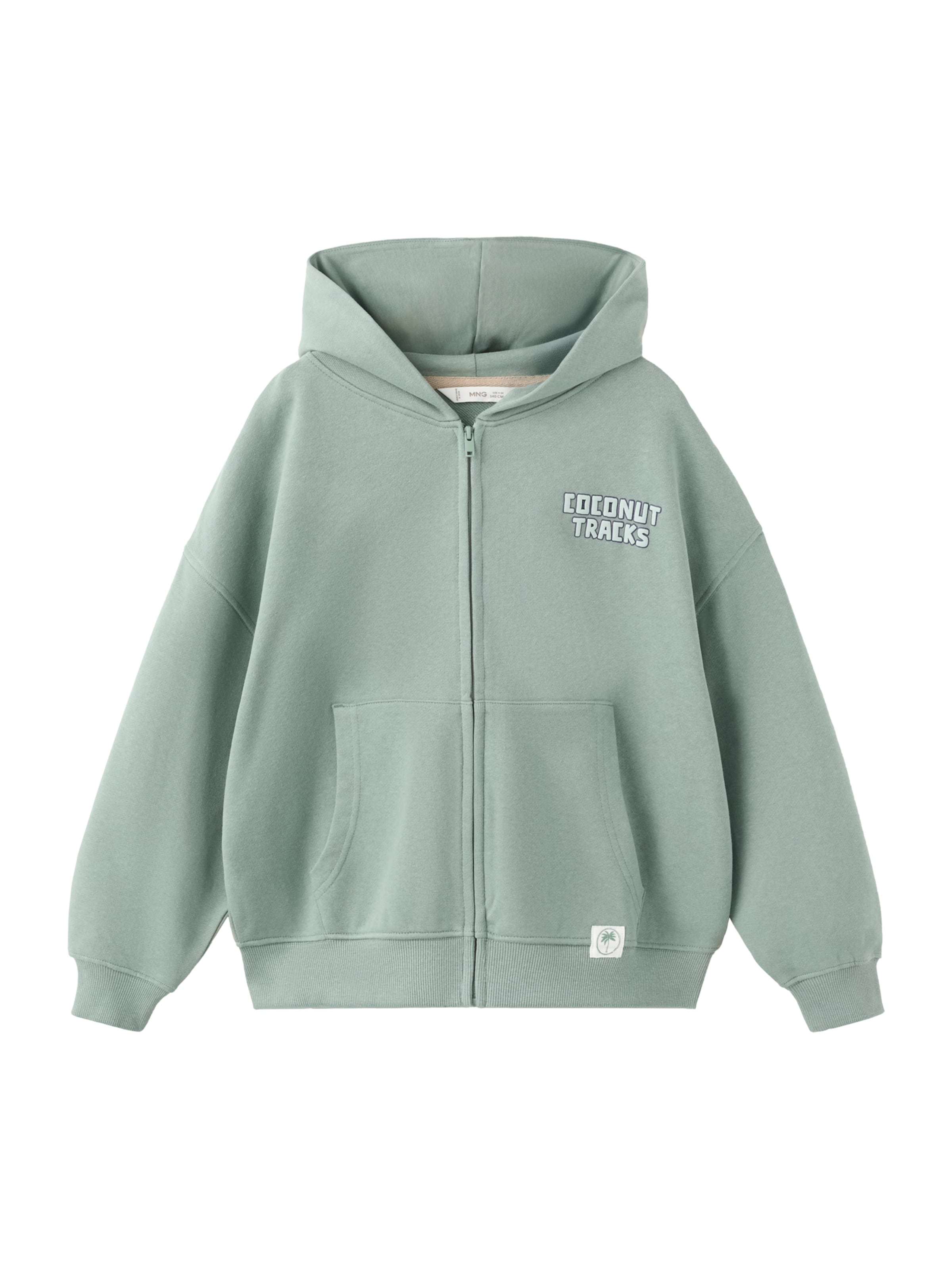 MANGO KIDS Sweat jacket in Green: front