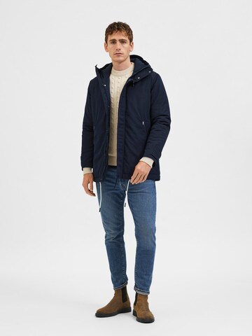 SELECTED HOMME Winter Jacket 'RODNEY' in Blue