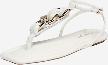 Twinset T-Bar Sandals in White: front